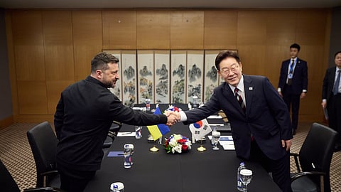 Em julho, Zelensky e Lee encontraram-se à margem da Cimeira da NATO em Ancara. 