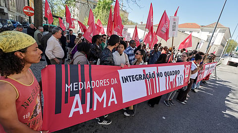 Na última greve, uma manifestação foi realizada em frente ao Governo.