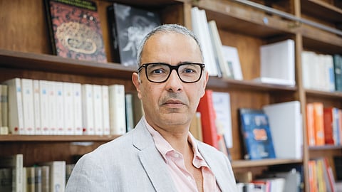 Kamel Daoud no Institut Français du Portugal em Lisboa, em junho.
