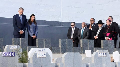 Felipe VI e Letizia na homenagem às vítimas da crise migratória.