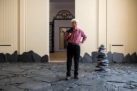 Lee Ufan, de 90 anos, na Casa de Serralves. 