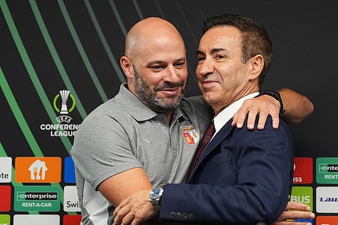 António Salvador com o novo treinador do Sp. Braga, Franclim Carvalho