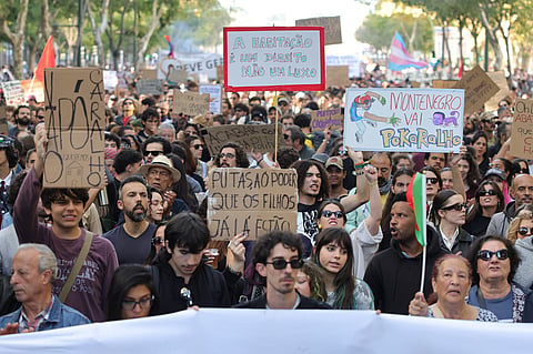 Acampada de Lisboa marcha do Marquês até ao Rossio