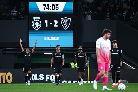 Joao Guilherme festeja a marcação do segundo golo em Alvalade.