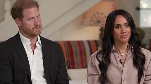 Príncipe Harry e Meghan Markle em entrevista ao programa Sunday Morning.