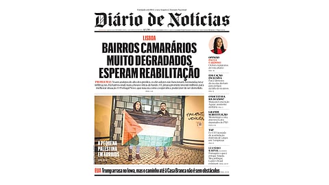 A primeira página do DN desta quarta-feira