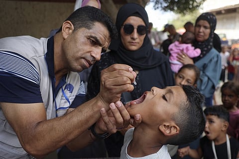 Vacinação contra a poliomielite em Gaza