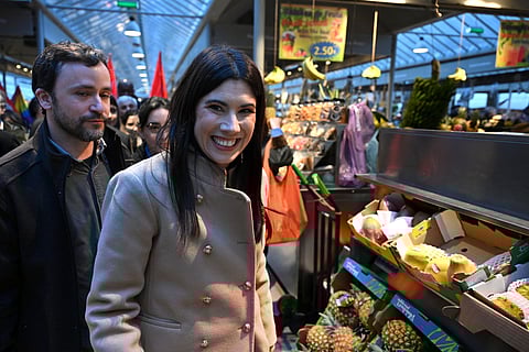 Mariana Mortágua no Mercado do Bolhão, no Porto