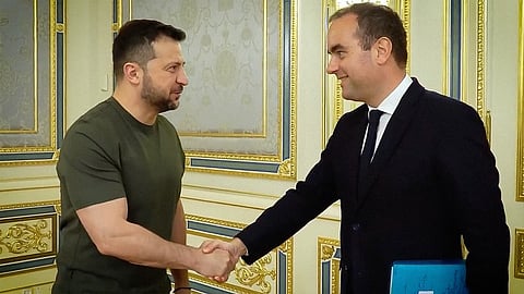 Zelensky recebeu Lecornu em Kiev, em setembro passado.