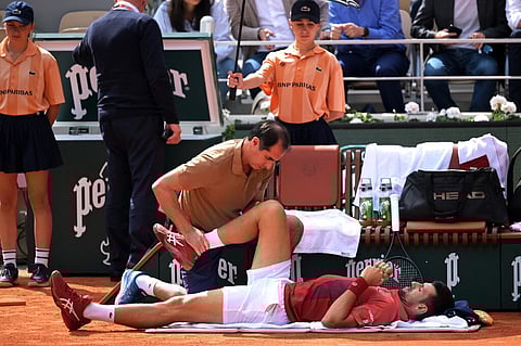 Djokovic lesionou-se no último jogo com o argentino Francisco Cerundolo.