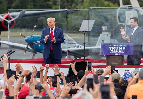 Trump no comício.