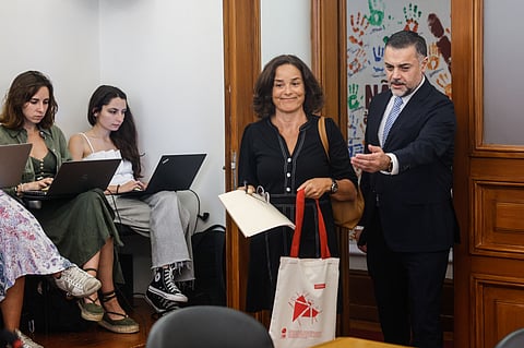 Rui Paulo Sousa esta tarde no início da audição a Maria João Ruela.