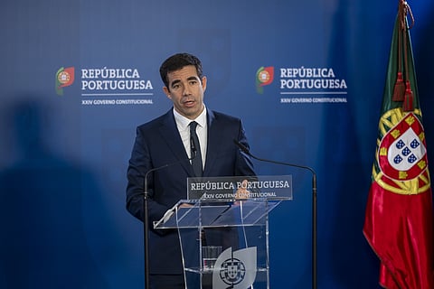 António Leitão Amaro, ministro da Presidência, no final do Conselho de Ministros.