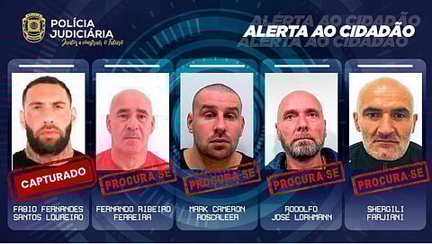 Os cinco reclusos que fugiram da prisão de Vale de Judeus, em Alcoentre