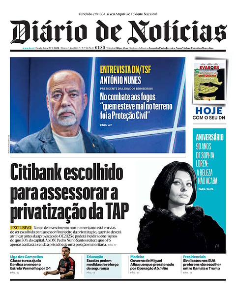 A privatização da TAP na manchete do DN desta sexta-feira