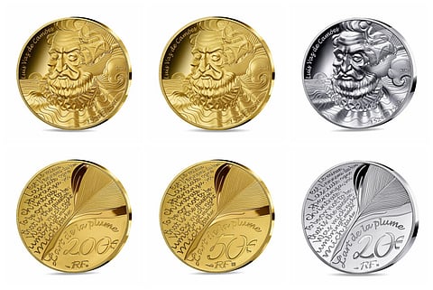 Camões homenageado em moedas francesas