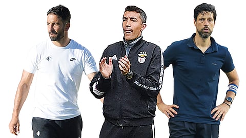 Rúben Amorim, Bruno Lage e Vítor Bruno.