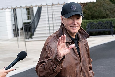 Joe Biden, em breves declarações à saída da Casa Branca, disse ter enviado uma mensagem ao Irão.  EPA/CHRIS KLEPONIS / POOL