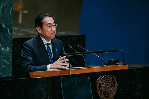 Fumio Kishida discursou esta semana na Assembleia-Geral das Nações Unidas, em Nova Iorque.