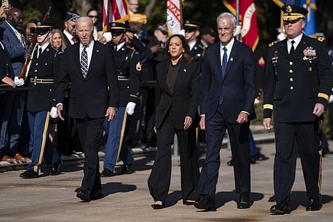 Biden e Harris aparecem juntos pela primeira vez desde vitória de Trump