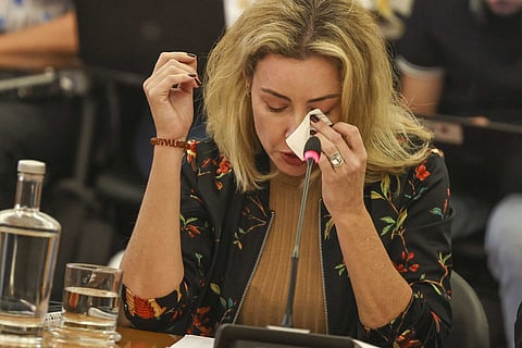 Daniela Martins, mãe das crianças, durante a audição na Comissão Parlamentar de Inquérito.