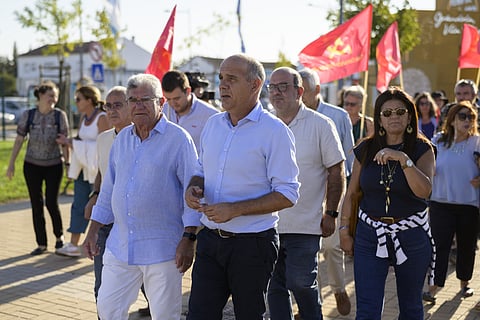 Paulo Raimundo em visita à Feira de Agosto em Grândola.