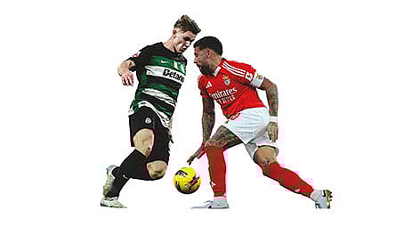 Gÿokeres e Otamendi vão protagonizar um dos duelos mais intensos no dérbi deste domingo.