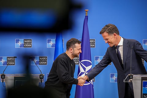 Mark Rutte com Zelensky há algumas semanas.