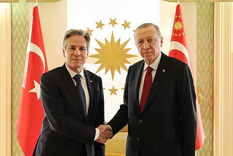 Antony Blinken esteve reunido ontem com Recep Tayyp Erdogan.