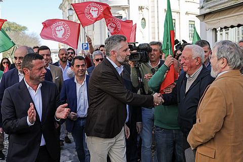 Pedro Nuno Santos numa arruada em Beja.