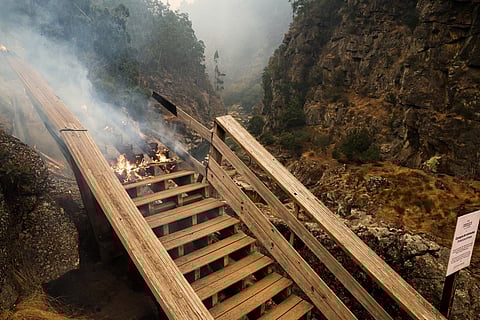 Passadiços do Paiva, em Arouca, a arder num combate "inglório" e "sem meios"