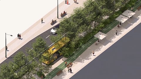 Sem separador central, com mais espaços verdes e ciclovia nas laterais. Assim vai ser a Almirante Reis