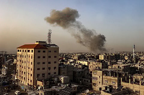 Bombardeamentos israelitas em Rafah, na zona sul da Faixa de Gaza.