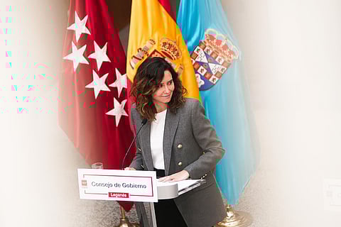 Ayuso deu uma conferência de imprensa esta quarta-feira.