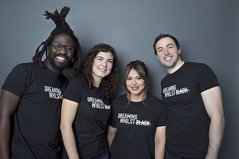 Adjani Salmon, a portuguesa Laura Seixas, Natasha Jatania e Max Evans, os fundadores da 4Quarter Films e criadores da série Sonhar em Negro.