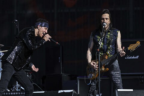 Gary Cherone e o guitarrista Nuno Bettencourt no primeiro dia do Rock in Rio 2024.