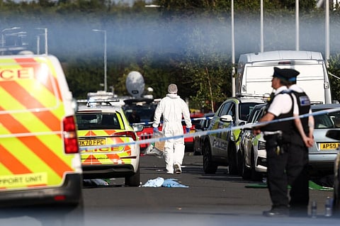 Polícia no local do ataque.