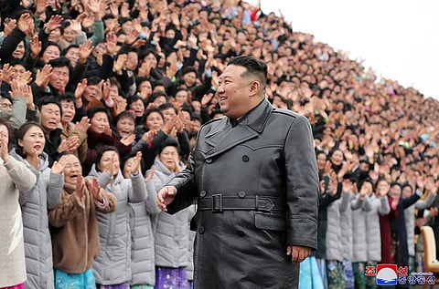 Kim Jong-un na convenção das mães, em dezembro, em Pyongyang. KCNA via KNS/AFP