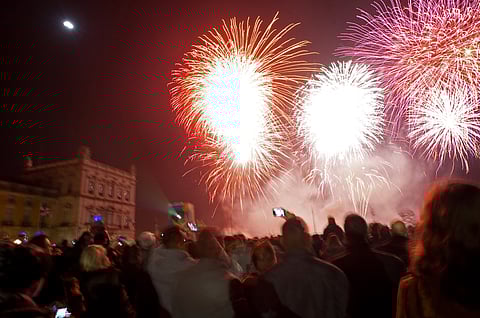 Festa de fim de ano em Lisboa, na Praça do Comércio