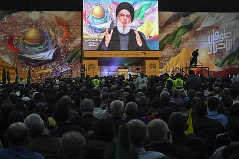 Chefe do movimento xiita libanês Hezbollah, Hassan Nasrallah