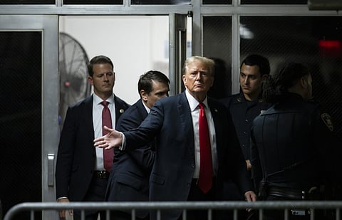 Donald Trump numa das idas a tribunal