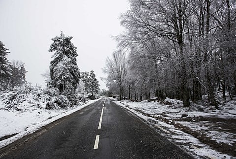 Queda de neve fecha estrada no maciço central da Serra da Estrela (com vídeos)