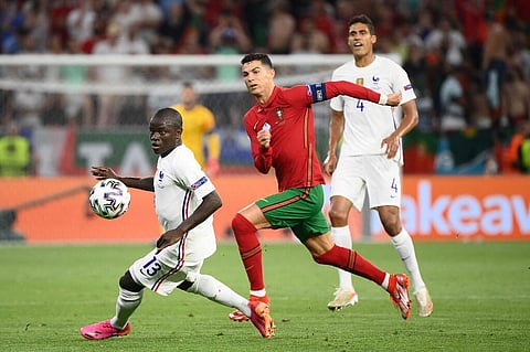 Ronaldo num Portugal-França do Euro2020.