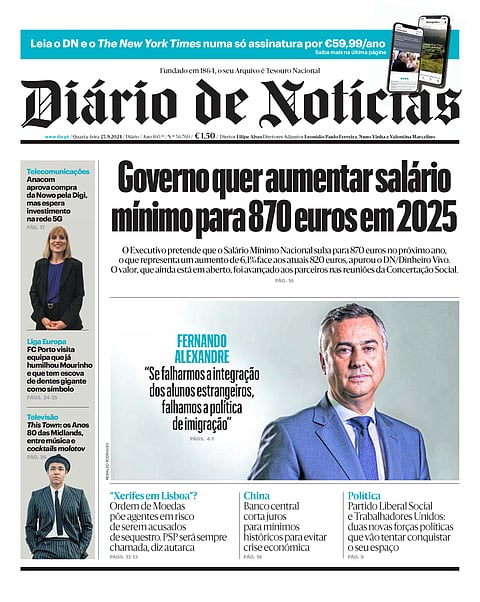 Entrevista ao ministro da Educação no DN desta quarta-feira