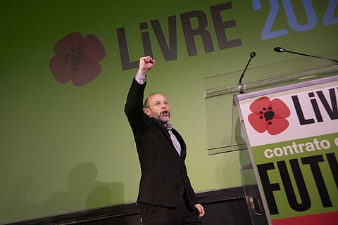 Rui Tavares durante a noite eleitoral de março.