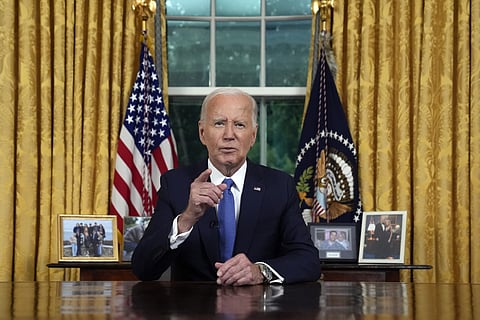 Biden na Sala Oval da Casa Branca.