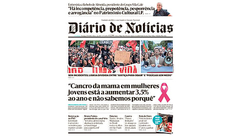Aumento do cancro da mama em mulheres mais jovens na manchete do DN deste domingo