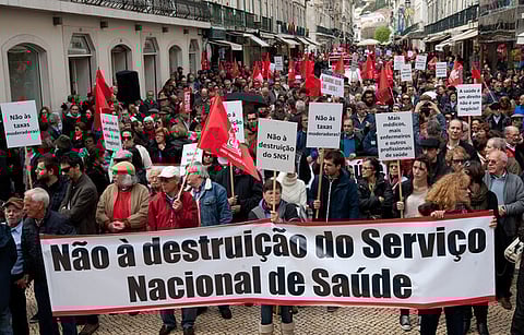 Manifestação em Lisboa em defesa do SNS (imagem de arquivo)