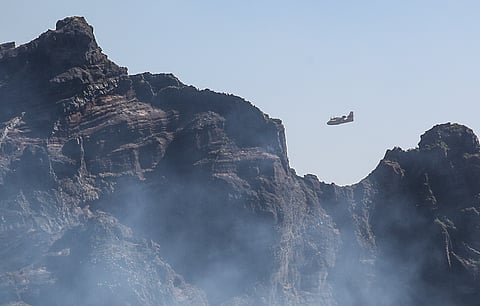Canadair em ação no combate ao fogo na Madeira