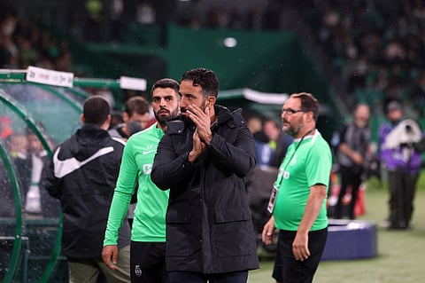 Rúben Amorim foi aplaudido pelos adeptos quando subiu ao relvado.